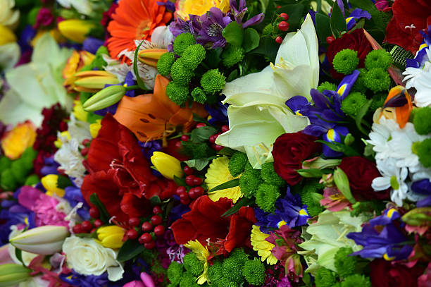 istock Large bouquet of beautiful colored flowers 537380452