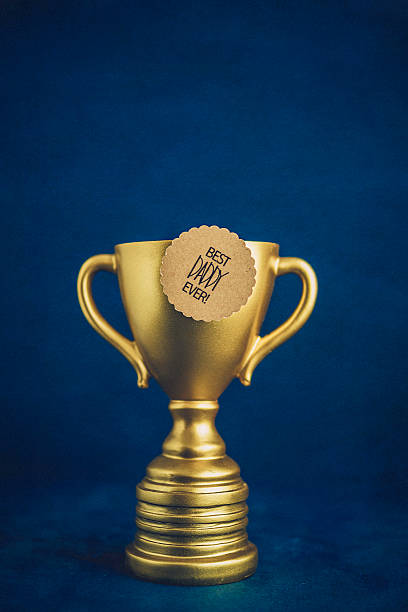 istock Best Daddy Ever Award with gold trophy. Father's Day 537382978