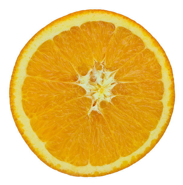 istock slice of orange fruit isolated on white with working path 537383785