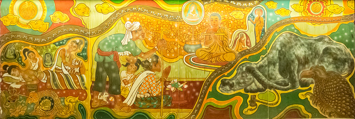 Painting wall at Wat in thailand