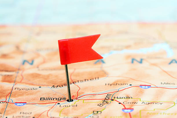 istock Billings pinned on a map of USA 537386437