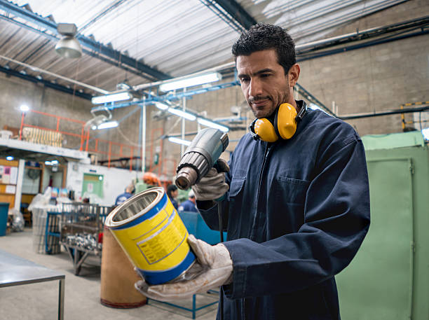 Man working at a metal factory