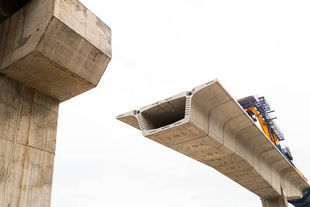 lavori in corso di mass rapid transit linea - bridge incomplete construction building activity foto e immagini stock