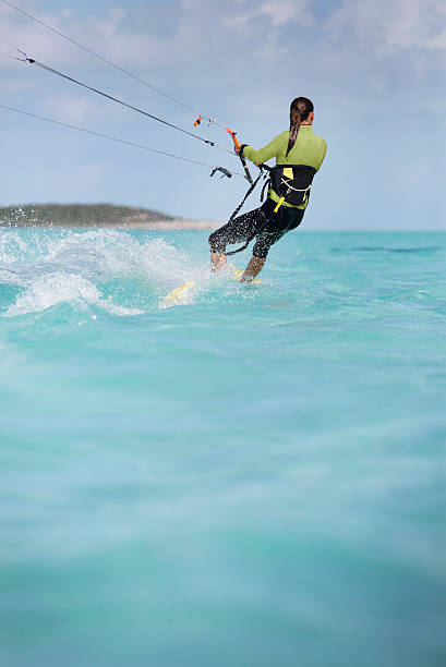 istock Kite Boarding Woman in the Caribbean. 537389654