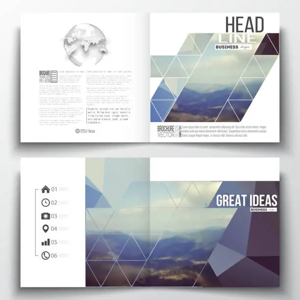 Vector illustration of Set of annual report business templates for brochure, magazine, flyer