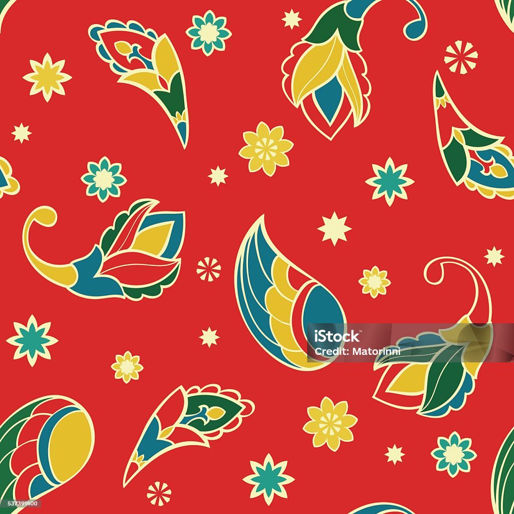 Red Pattern With Cartoon Elements Stock Illustration - Download Image ...