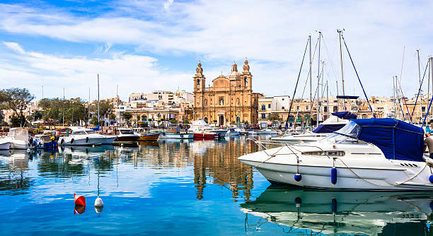 istock Impressive Malta,Msida Cathedral and Marine. 537395470