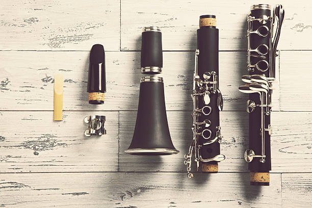 disassembled clarinet stock photo