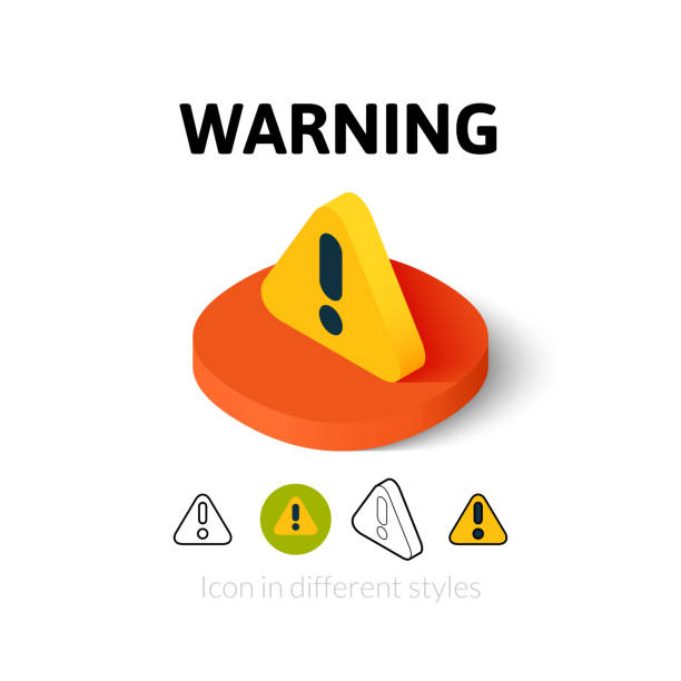 ilustrações, clipart, desenhos animados e ícones de ícone em estilo diferente de alerta - exclamation point alertness error message symbol