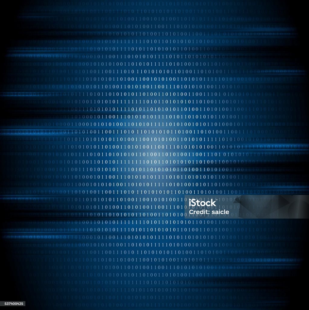 Dark Blue Binary Code Tech Background Stock Illustration - Download ...