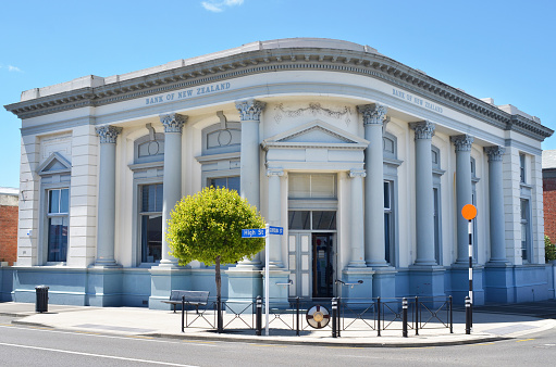 Dannevirke, New Zealand - December 03, 2014: Bank of New Zealand (BNZ) is one of New Zealand's largest banks and has been operating continuously in the country since 1861.