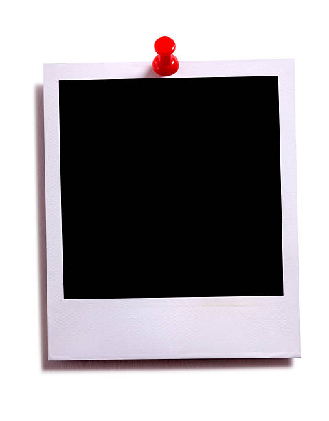 istock Blank instant camera photo print with red pushpin 537401223