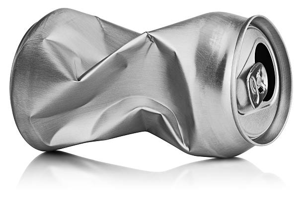 Crumpled empty can Crumpled empty blank soda or beer can garbage isolated on white background with clipping path drink can photos stock pictures, royalty-free photos & images