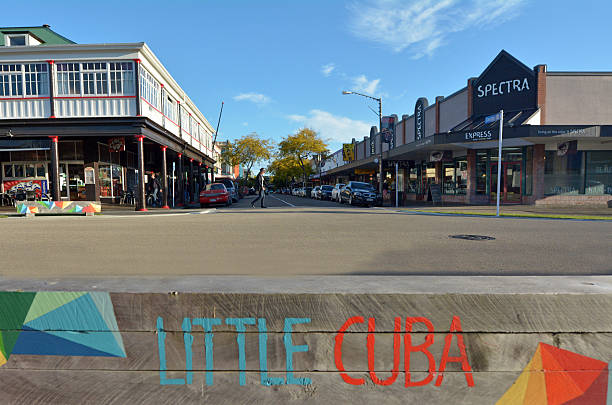 Palmerston North - New Zealand Palmerston North, New Zealand - December 02, 2014: People walk in Little Cuba. Its a popular cultural and dining center in Palmerston North. Palmerston North stock pictures, royalty-free photos & images