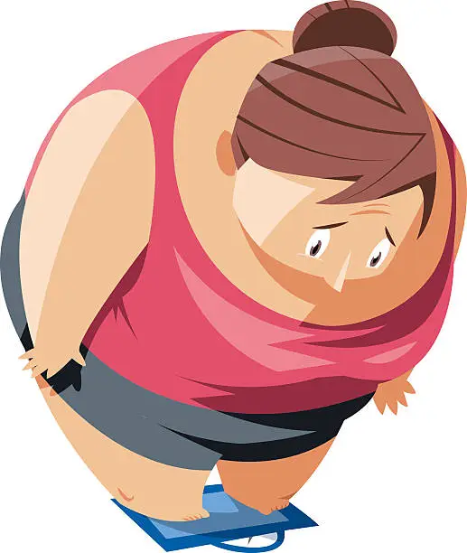 Vector illustration of Fat woman