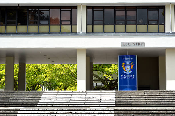 Massey University Palmerston North, New Zealand - November 29, 2014: Massey University. It's the only university in New Zealand offering degrees in aviation, dispute resolution, veterinary medicine and nanoscience. Palmerston North stock pictures, royalty-free photos & images