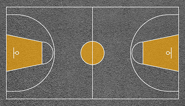 istock Street basketball court top view field textured 537403748