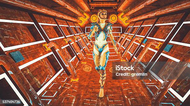Astronaut Walking In The Spaceship Stock Photo - Download Image Now - Video Game, Characters, Futuristic