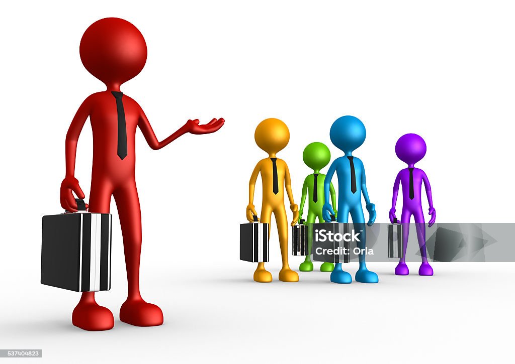 3d man with briefcase. Leadership and team 3d people - man, person with briefcase. Leadership and team. My team 2015 Stock Photo