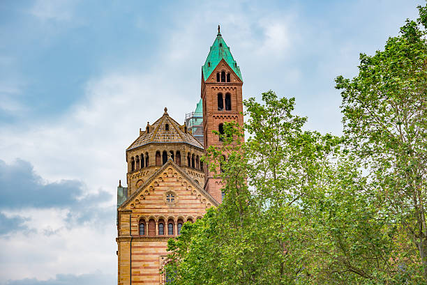 istock old historic church, cloudy sky and trees 537405338