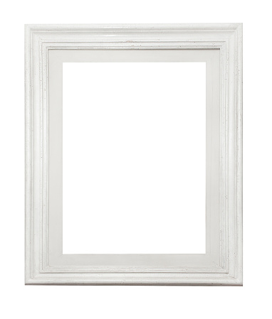 White picture frame on white background