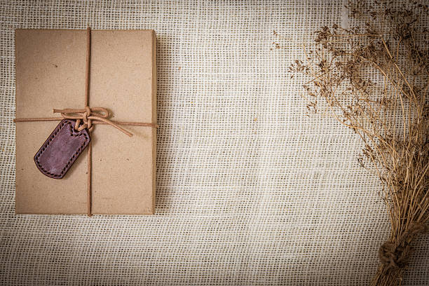 istock Gift boxes with labels made of leather 537407074