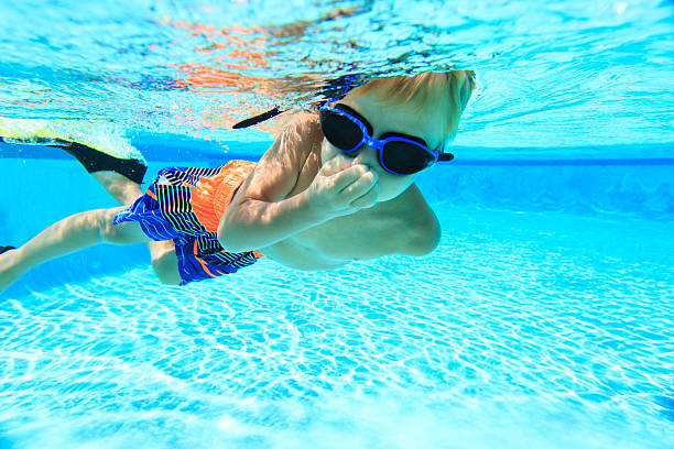 istock little boy swimming underwater 537409434