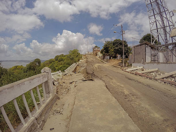 Cracked Road After The Earthquake In Ecuador