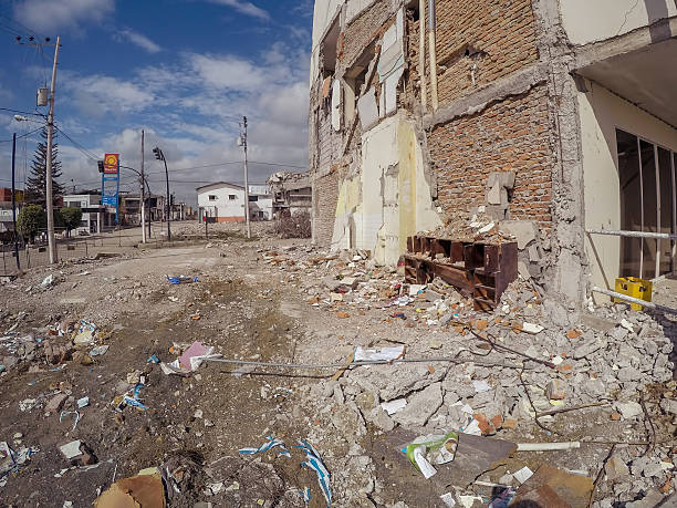 Manabi, Ecuador - May 4, 2016:  Ruins After The Powerful Earthquake In Ecuador, South America, April 16Th 2016 In Manabi On May 04, 2016