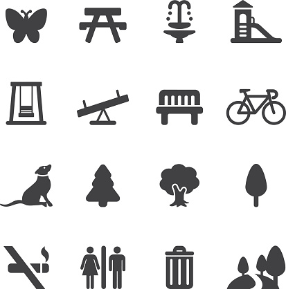 Park and Outdoor Silhouette icons 