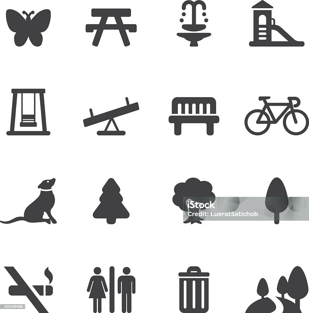 Park and Outdoor Silhouette icons | EPS10 Park and Outdoor Silhouette icons  Icon Symbol stock vector