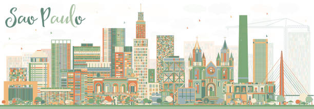 istock Abstract Sao Paulo Skyline with Color Buildings. 537420472