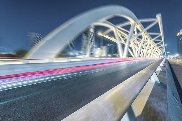 istock traffic trails at the jiefang bridge,tianjin 537422828
