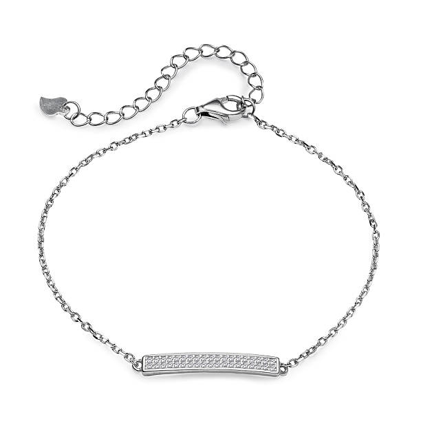 istock Elegant silver bracelet with a pendant 537423654