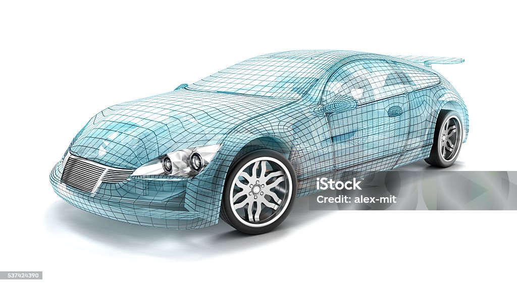 Car design, wire model. My own design. Car Stock Photo