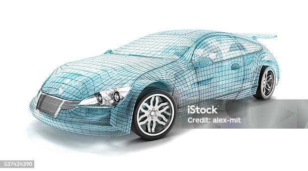 Car Design Wire Model My Own Design Stock Photo - Download Image Now - Car, Wire-frame Model, Three Dimensional