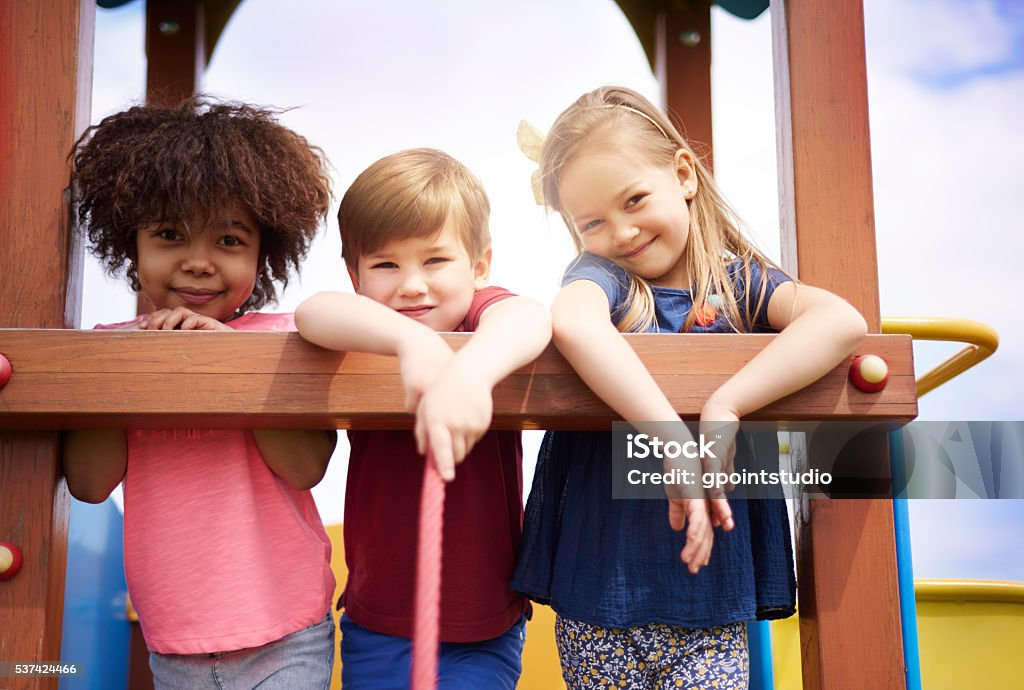 Group of kids on the playground Child Stock Photo