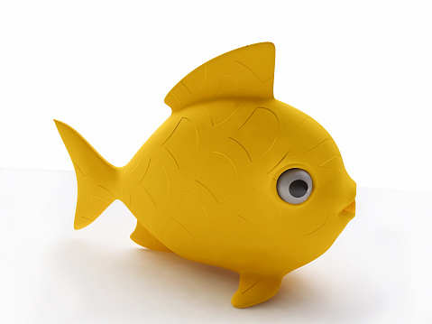 3D Funny Yellow Plastic Toy Fish