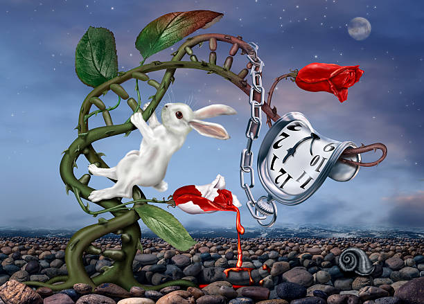 Surreal White Rabbit stock photo