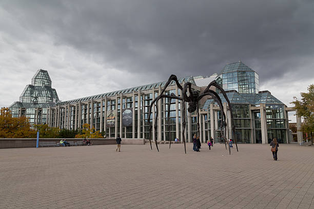 Ottawa, Canada - October 11, 2014: The outside of the National Gallery of Canada in the morning. People can be seen outside
