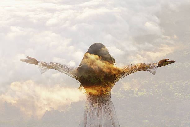 istock Double exposure of  caucasian woman 537443550