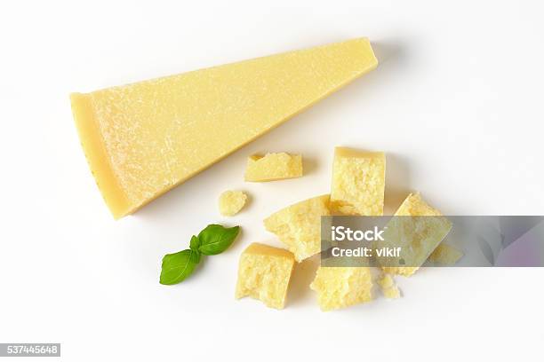 Pieces Of Parmesan Cheese Stock Photo - Download Image Now - Cheese, Parmesan Cheese, High Angle View