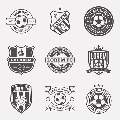 set of football (soccer) crests and logos. vector illustration