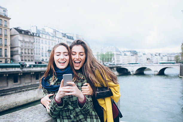 istock Young women making selfie on a bridge 537447016