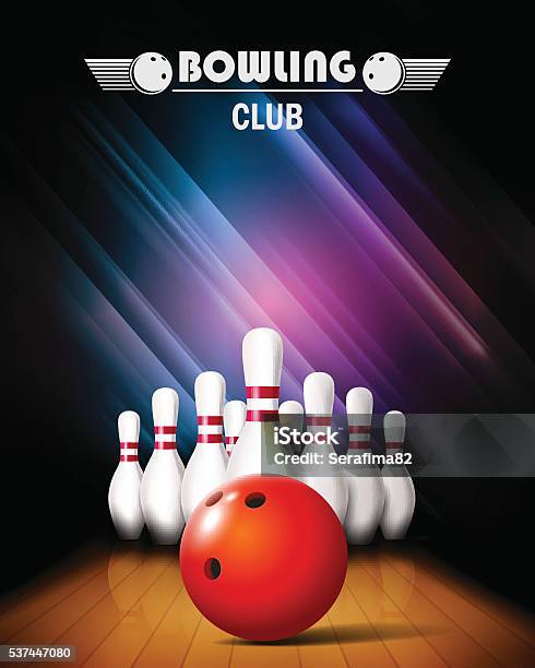 Bowling Tournament Poster Stock Illustration - Download Image Now - Ten Pin Bowling, Skittles - Game, Sports League