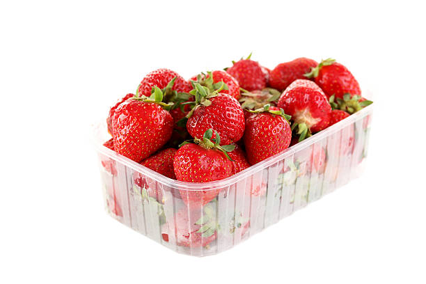 istock Strawberries in basket isolated on a white background 537448494