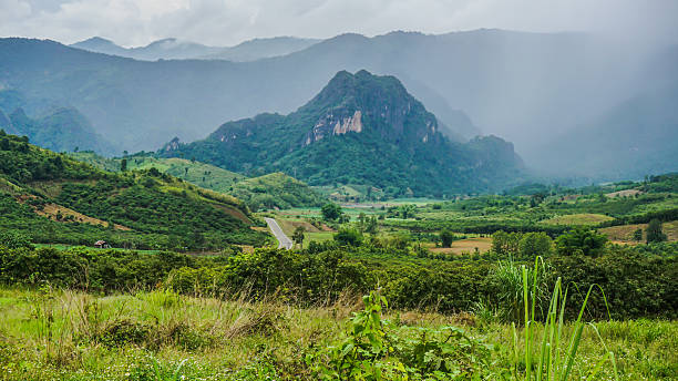 A rural landscape scene in Thailand.