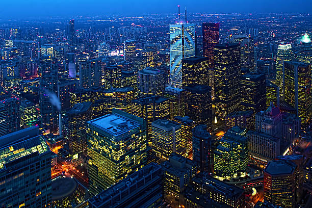 istock Aerial view of Toronto, Canada at night 537450582