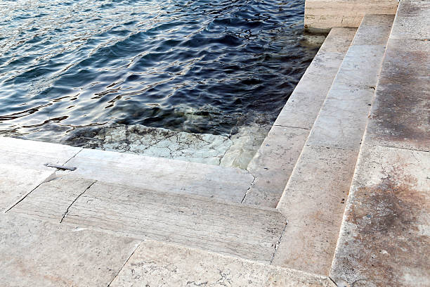 istock stepsr submerged at high tide in Venice in Italy 537452531