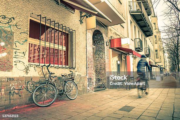 Vintage Retro Travel Postcard Of A Narrow Street In Berlin Stock Photo - Download Image Now